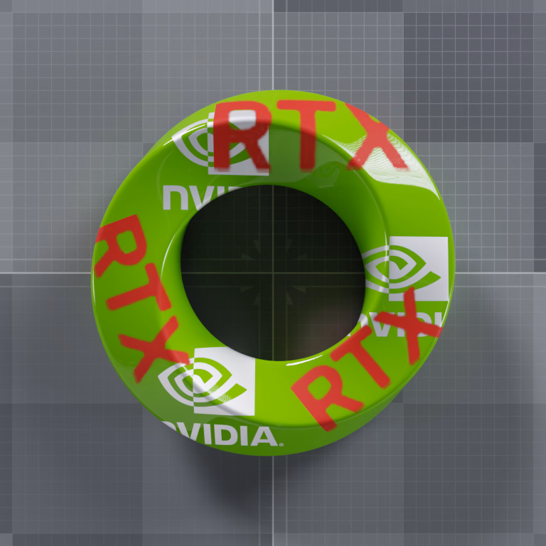 Upper red R and lower-right red X cover the silver NVIDIA decals after red priority is raised to 20