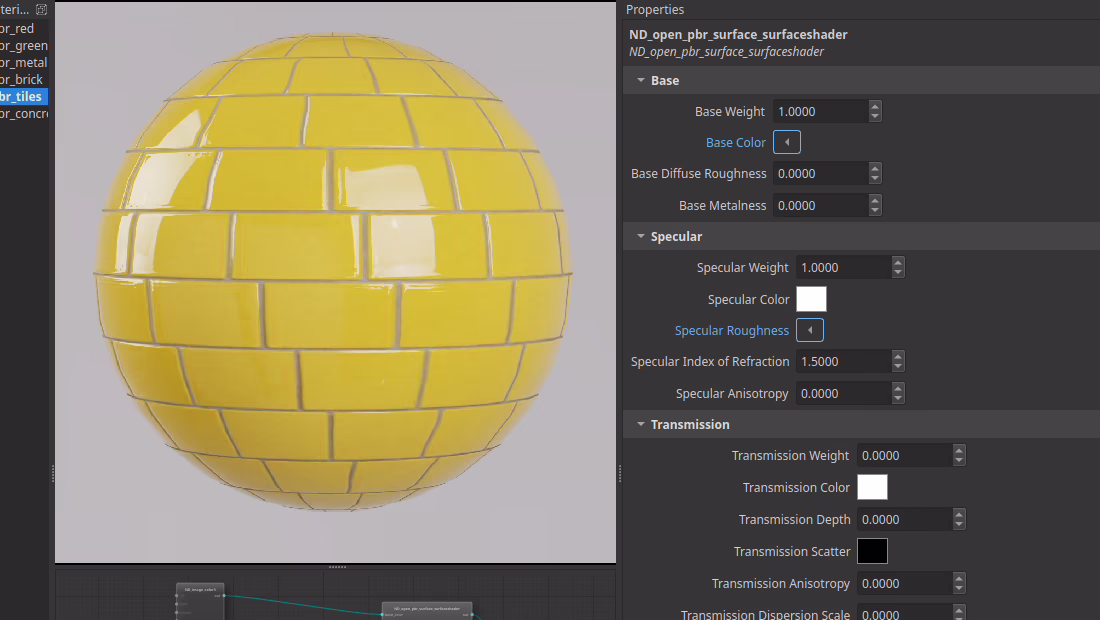 Material Editor example output