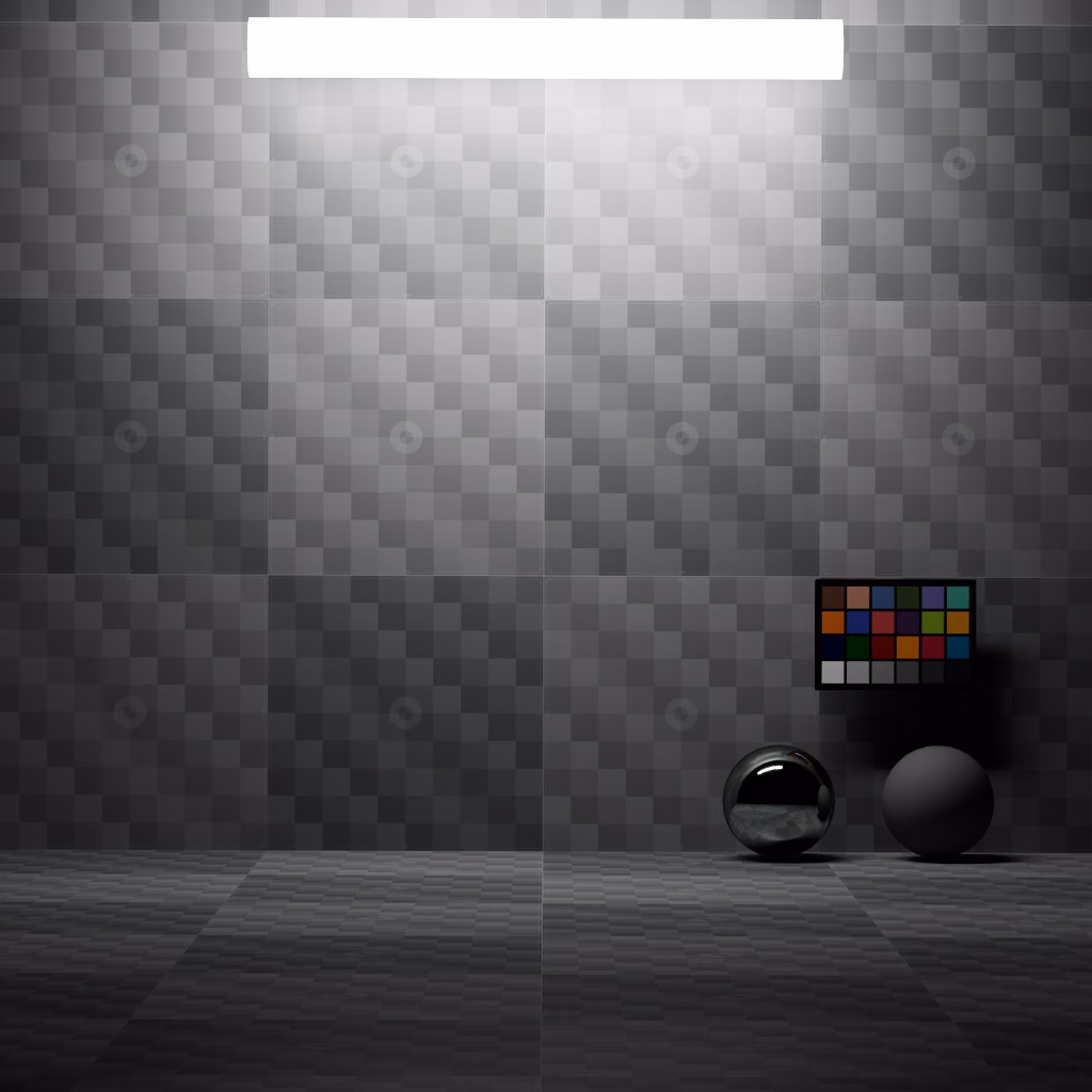 A test scene lit by a tubular cylinder light